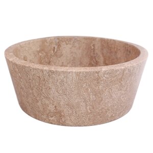 TashMart Tapered Natural Stone Circular Vessel Bathroom Sink | Wayfair